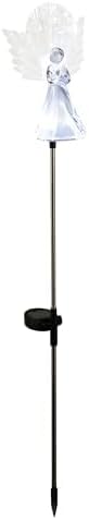 Alpine Corporation 37”H Outdoor Solar Angel Garden Stakes - Image 2