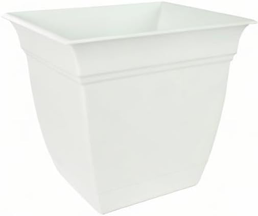 The HC Companies Eclipse Square Plastic Planter w/Attached Saucer - Image 9