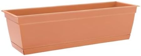 Bloem Dayton 24" Terra Cotta Recycled Plastic Rectangle Window Box Planter - Image 6