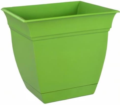 The HC Companies Eclipse Square Plastic Planter w/Attached Saucer - Image 9