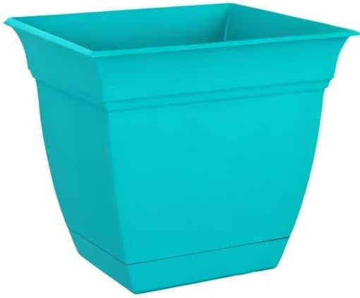The HC Companies Eclipse Square Plastic Planter w/Attached Saucer - Image 9