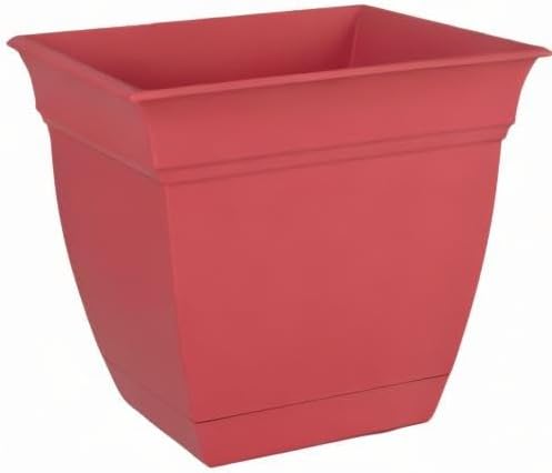 The HC Companies Eclipse Square Plastic Planter w/Attached Saucer - Image 9