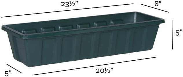 Root & Vessel Poly-Pro Plastic Flower Box Planter, Hunter Green - Image 3