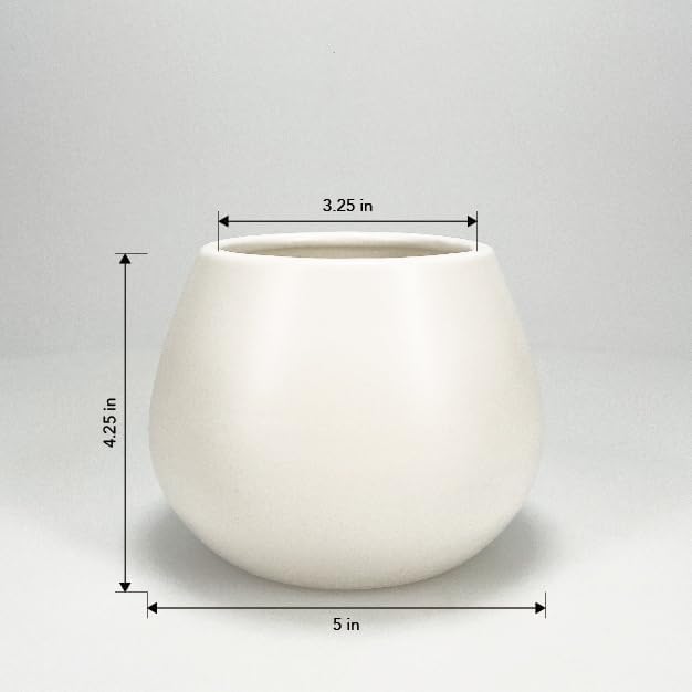 Kate Sleek Matte White Plant Pot Indoor, 5 Inch Pot - Image 7