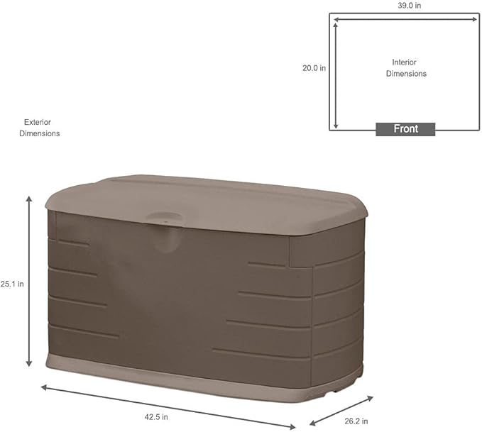 Rubbermaid Medium Resin Outdoor Storage Deck Box, Weather Resistant, Deck - Image 3