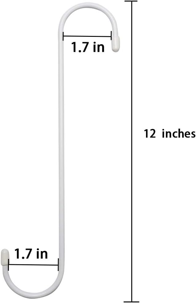 6 Pack 12 inch Extra Large S Hooks White Heavy Duty Plant Hanging Hooks Long S - Image 2