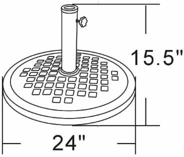 UBP24241-BR 24-Inch Cast Stone Umbrella Base, Made from Rust Free Composite - Image 2