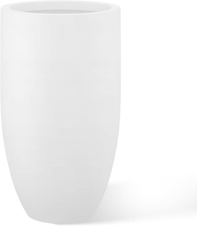 Kante 24 Inch Tall Round Concrete Planter, Large Indoor Outdoor Plant Pots by Kante