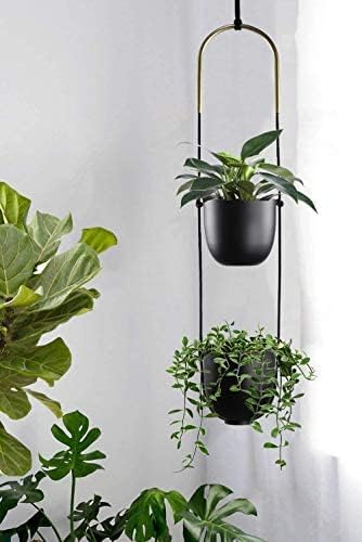 Modern Metal Hanging Planter for Indoor Outdoor Plants - Image 2
