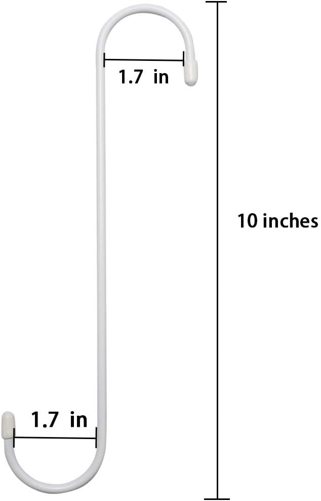 6 Pack 10 inch White Steel Heavy-Duty S Hooks - Image 2
