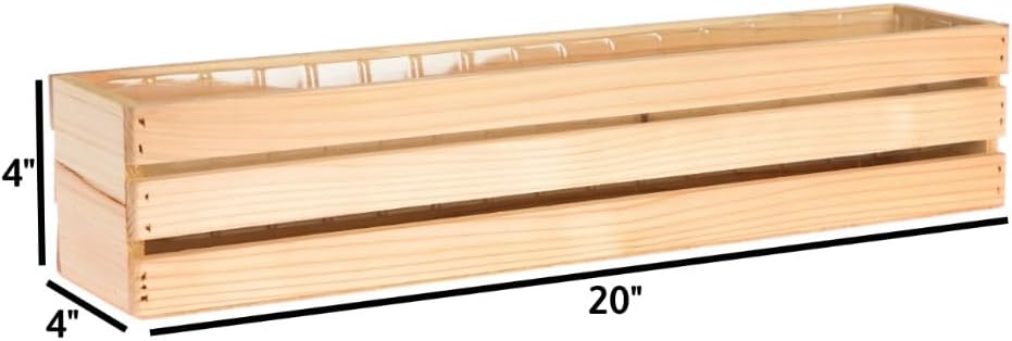 20" Rectangular Rustic Wood Planter - Image 7