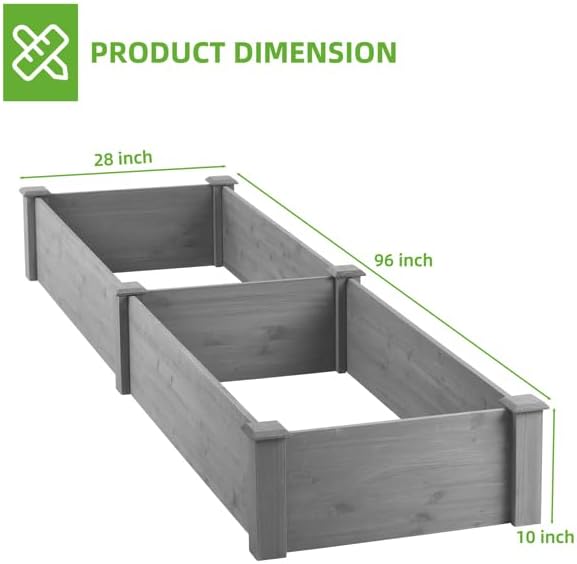 Over Ground 96x28x10 inch Raised Garden Bed, Large Wood Planter Box - Image 4