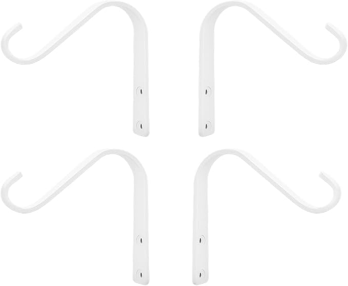 5 Inch Cast Iron Plant Hook – White Wall Mounted Hanging Bracket by HERNGEE
