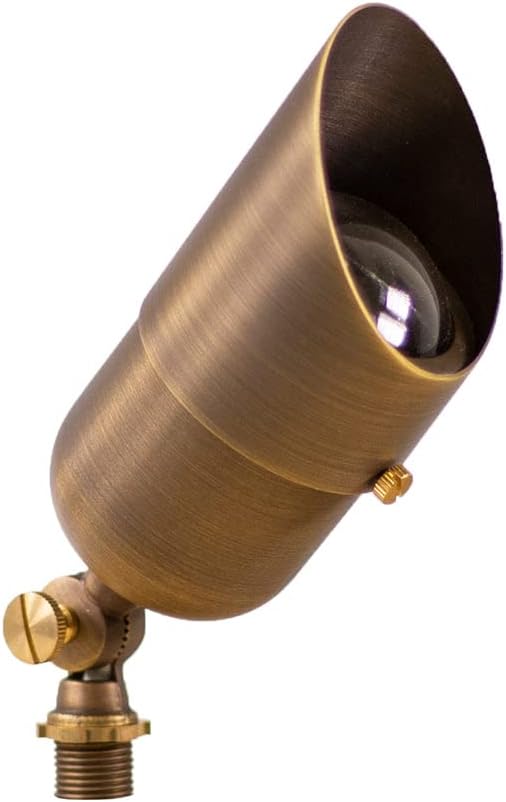12V LogiSpot Brass Outdoor Spotlight by LumenLogic