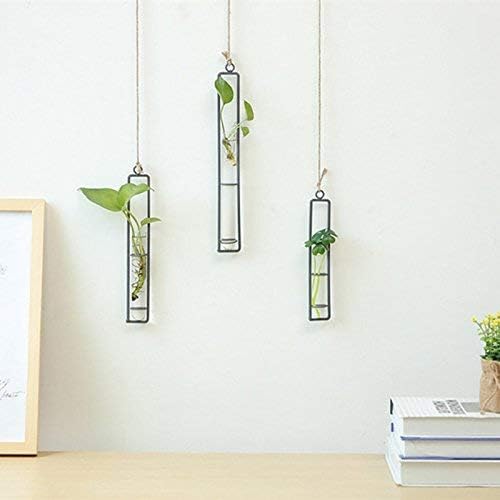 Aoderun Hanging Glass Planter Water Iron Art Hydroponic Vase Transparent Test - Image 5