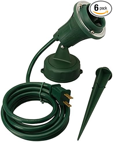 Woods Outdoor Floodlight | Green | 6-Foot Cord | Weather-Resistant | by Woods