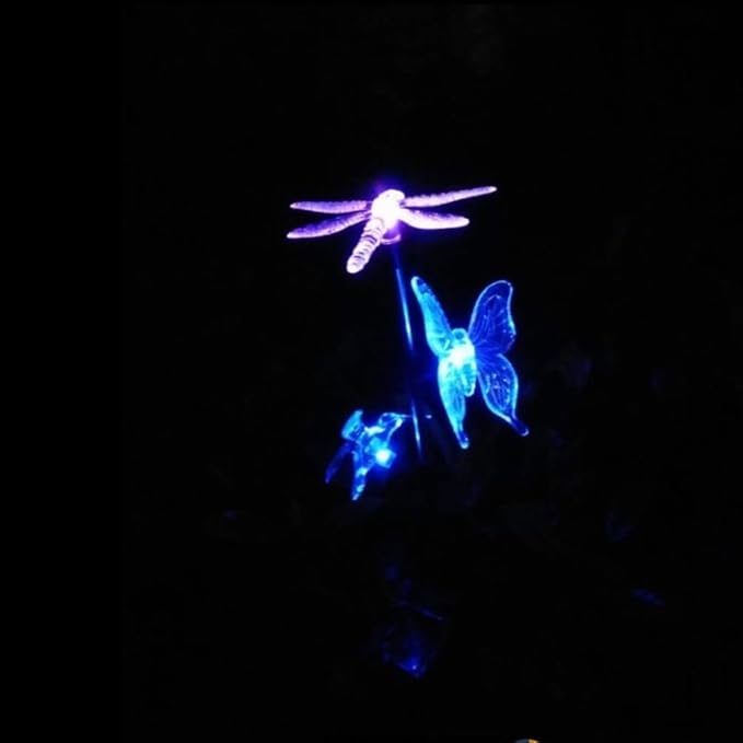 Solar Garden Stake Lights Hummingbird Butterfly and Dragonfly Multi-Color - Image 3