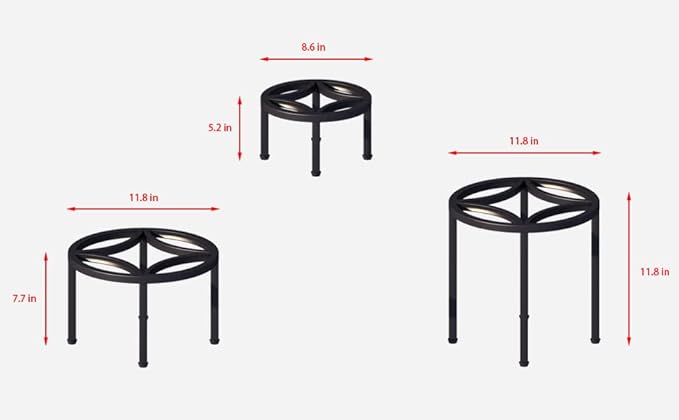 Zhongma Set of 3 Fully Assembled Metal Plant Stand - Image 4