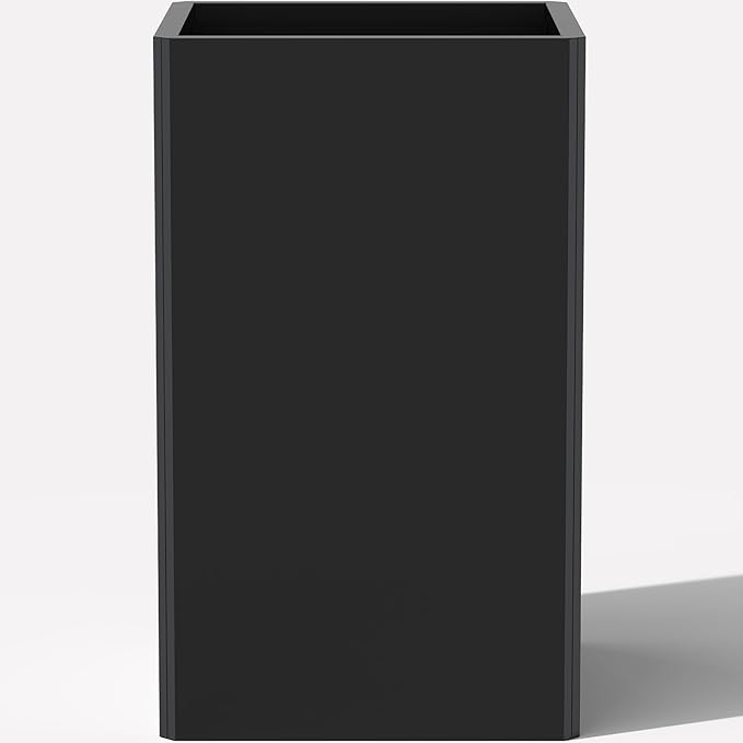 Tall Black Planter 28" Metal Square Large Plant Pots by GradenHomeD%C3%A9corProducts