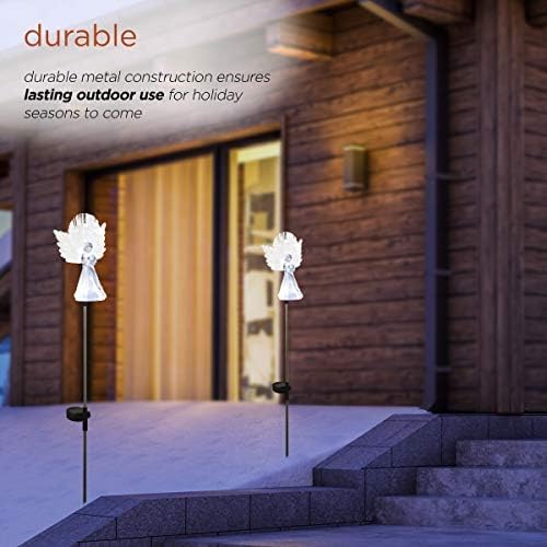 Alpine Corporation 37”H Outdoor Solar Angel Garden Stakes - Image 10
