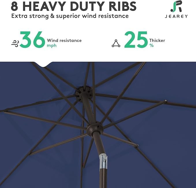 JEAREY 9FT Outdoor Patio Umbrella Outdoor Table Umbrella - Image 5