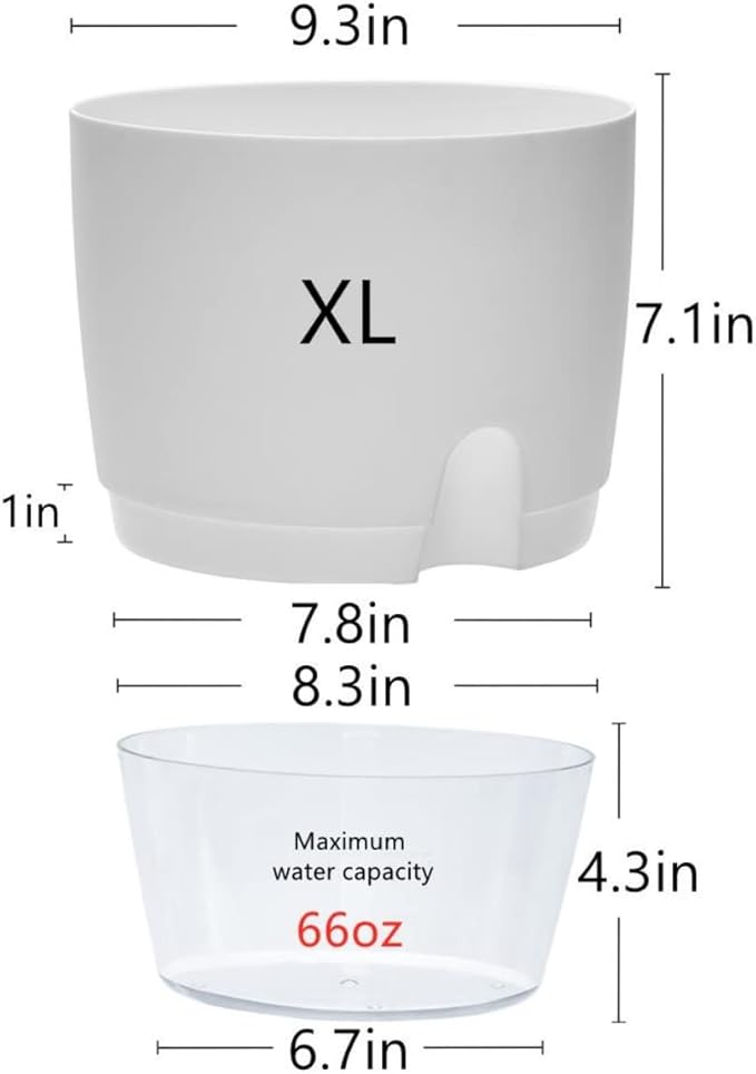 Self Watering Planter for Indoor Plants, 2 Pack 9.3 Inch Flower Pot Modern - Image 6