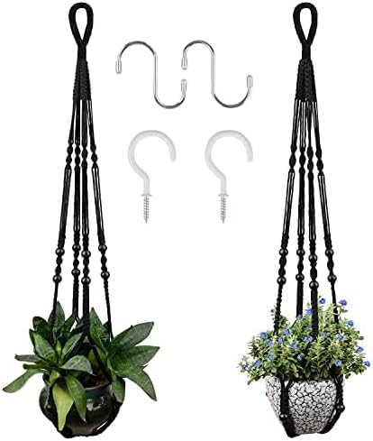 RIFNY Macrame Plant Hanger for 5 to 10 Inch Plant Pots, 35 Inch Woven Rope - Image 4