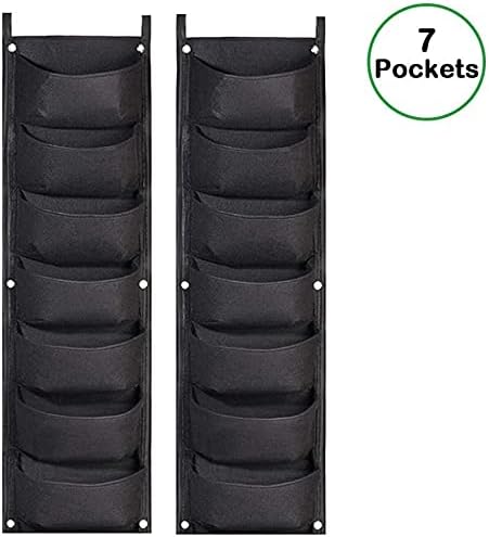 LITLANDSTAR Hanging Planter Bags, 2 Pack 7 Pocket Hanging Vertical Wall Planter - Image 2