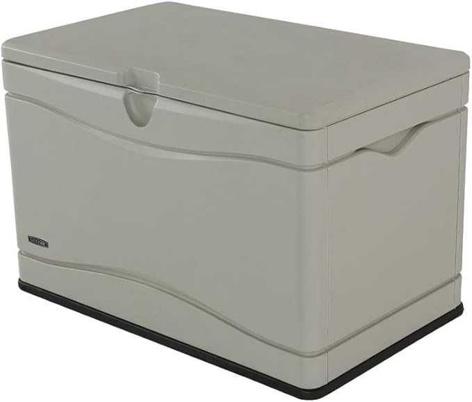 LIFETIME 60059 Black Bottom & Desert Sides and Lid Outdoor Storage Box-80 Gal by Lifetime