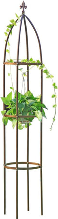 100% Metal Obelisk Garden Trellis 6.3 Feet Tall Sturdy Plant Support by LeJoy+Garden