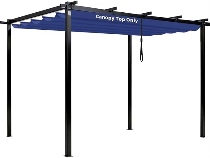 10' X 10' Pergola Shade Cover for Outdoor Retractable Durable Fabric Canopy by Unknown