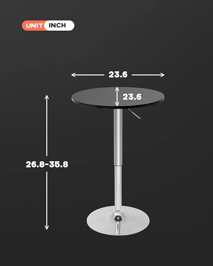 Modern Bar Table Height Adjustable Kitchen Dining Table Round Pub Table Counter - Image 7
