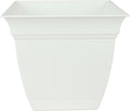 The HC Companies Eclipse Square Plastic Planter w/Attached Saucer by TheHCCompanies