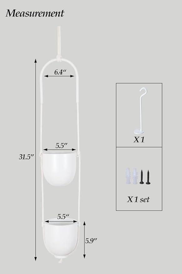 Hanging Planters 2 Tiers Metal Plant Hangers - Image 4