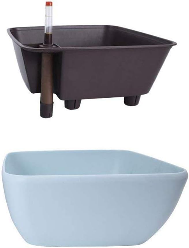 Vencer 10.8 Inch Plastic Square Self Watering Planter, Water Indicator - Image 3