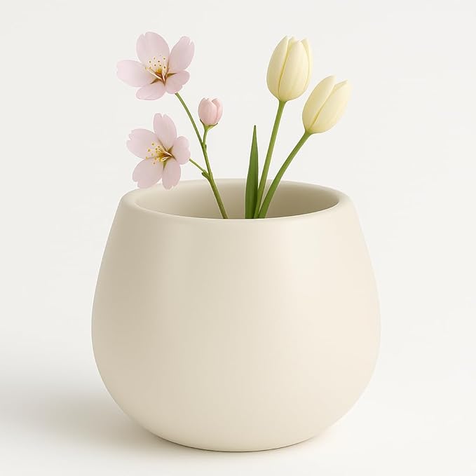 Kate Sleek Matte White Plant Pot Indoor, 5 Inch Pot - Image 8
