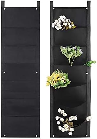 LITLANDSTAR Hanging Planter Bags, 2 Pack 7 Pocket Hanging Vertical Wall Planter - Image 6