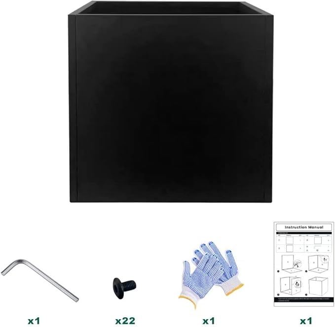 Galvanized Steel Planter Box Black Metal Planter Large Square 32Inch Indoor - Image 2