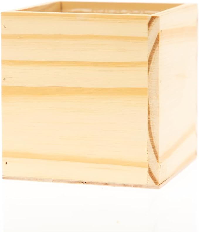 Wood Planter Box, 5 Inch Square, Rose Wood, Plastic Liner, Garden Centerpiece - Image 2
