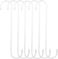 6 Pack 12 inch Extra Large S Hooks White Heavy Duty Plant Hanging Hooks Long S by ESFUN