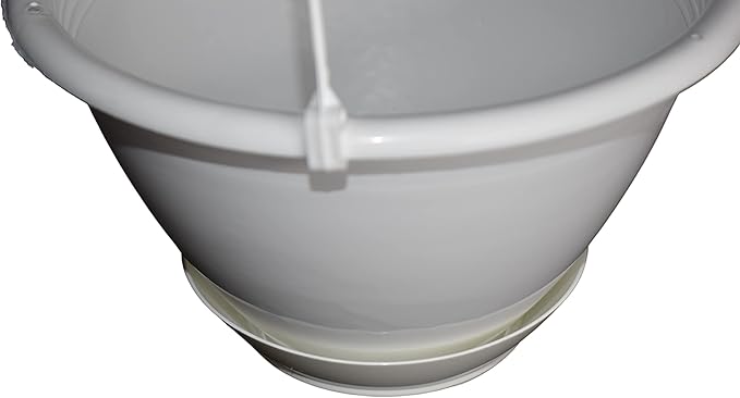 8'' White Plastic Hanging Basket - Image 2