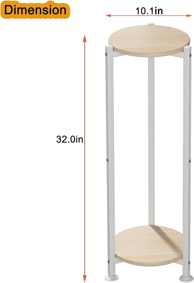 Plant Stand Indoor Corner Tall 2 Tier Metal Modern Flower Storage Plant Shelf - Image 6