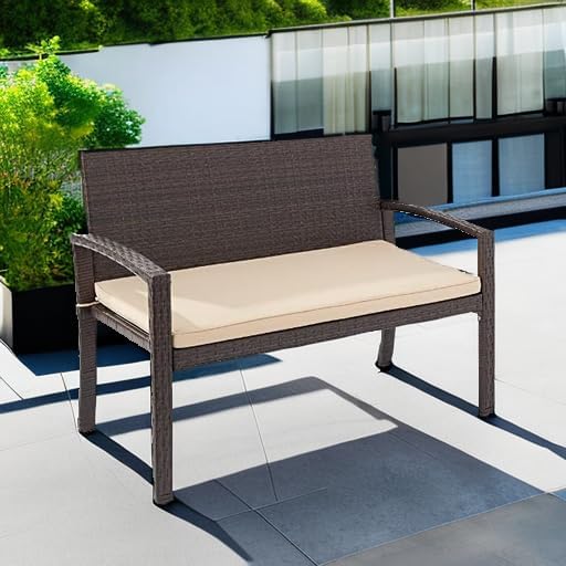 Best Choice Products Outdoor Bench 2-Person Wicker Garden Patio Benches Seating - Image 2