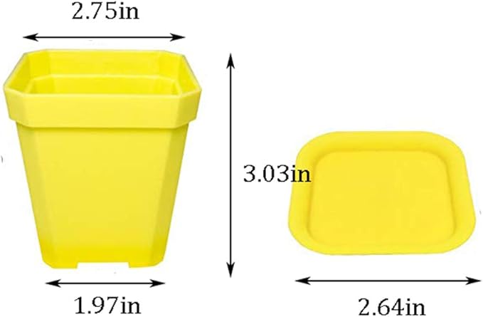 24 Pack 3inch Multi Color Square Plastic Plant Pots, Seedling Nursery - Image 2