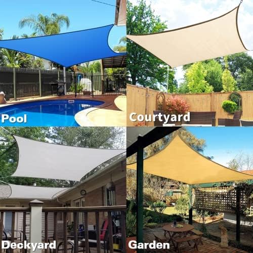 KANAGAWA 10'X12' Sand Custom Size Sun Shade Sail Rectangle UV Block Canopy Cover - Image 7