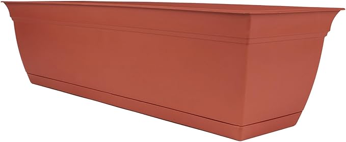 The HC Companies 24" Eclipse Plastic Window Box 7.76"x24"x6.57" in Clay Color by TheHCCompanies