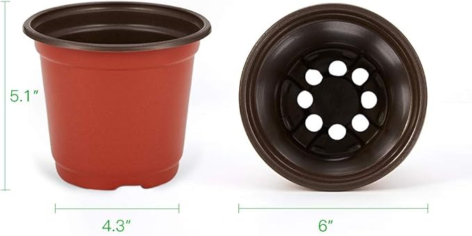 JERIA 100-Pack 6 Inch Plastic Nursery Pots Come - Image 2