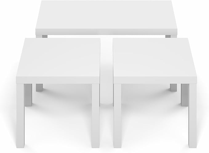 Furinno Classic Living Room Table Set of 3, Modern Rectangle Coffee Table - Image 6