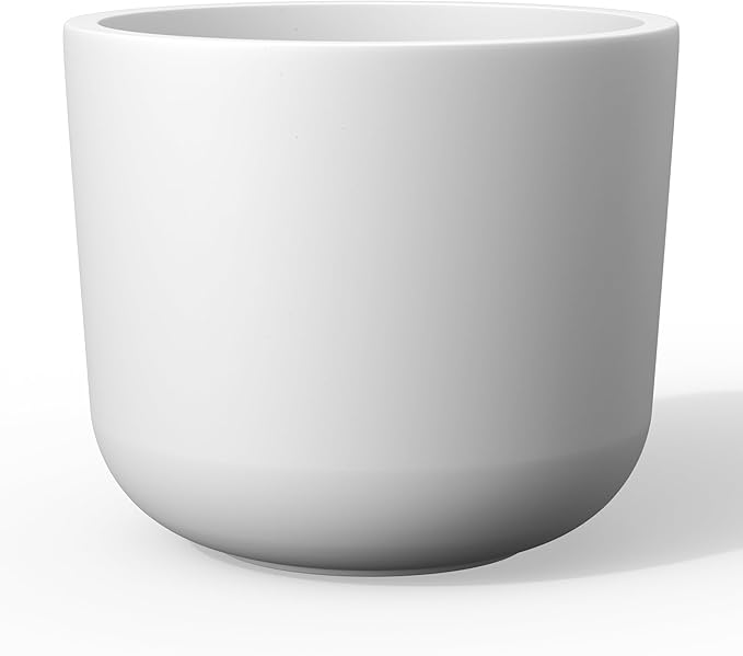 Kante Round Concrete Planter, 9 Inch Dia Classic Style Large Plant Pot by Kante