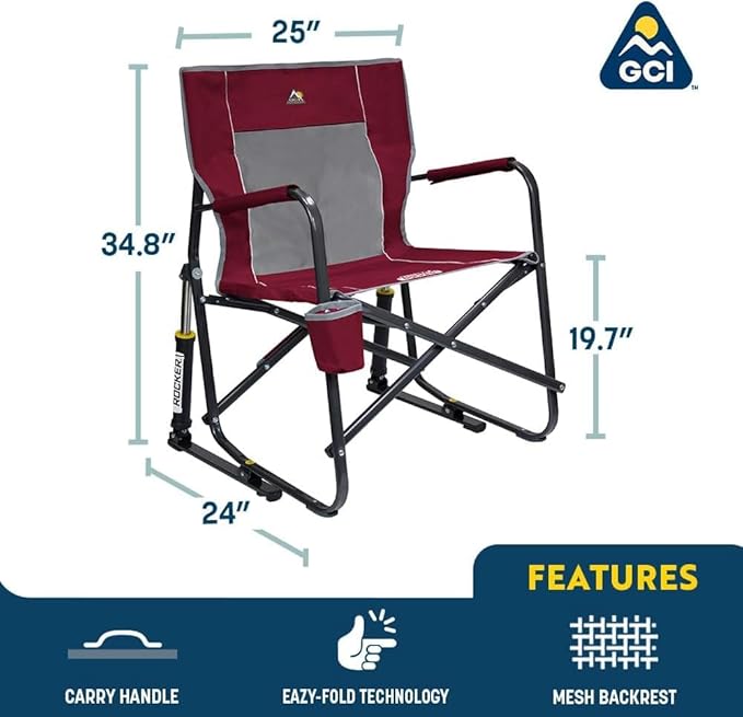 GCI Outdoor Freestyle Rocker Camping Chair | Portable Folding Rocking Chair - Image 2